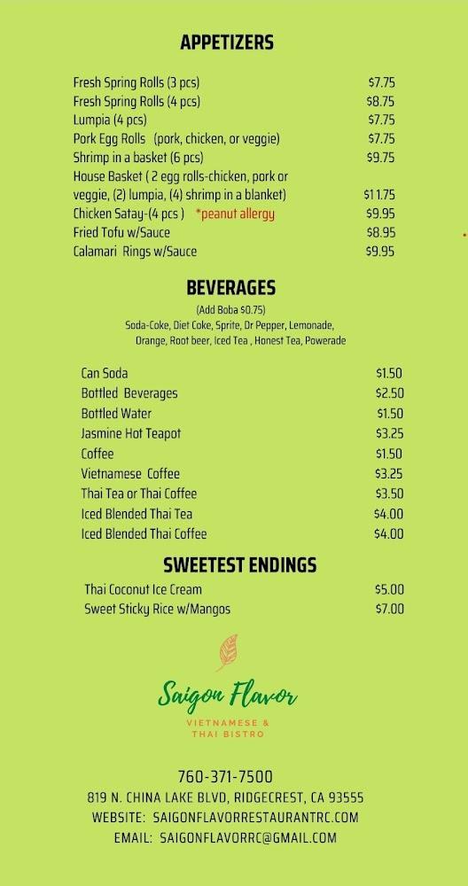 Saigon Flavor Menu image 2